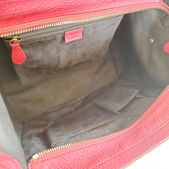 NEW Mini Celine Luggage Red Leather Handbag - Picture 2 of 10